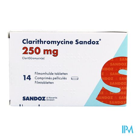 CLARITHROMYCINE Sandoz cpr pell 250 mg 14 pce