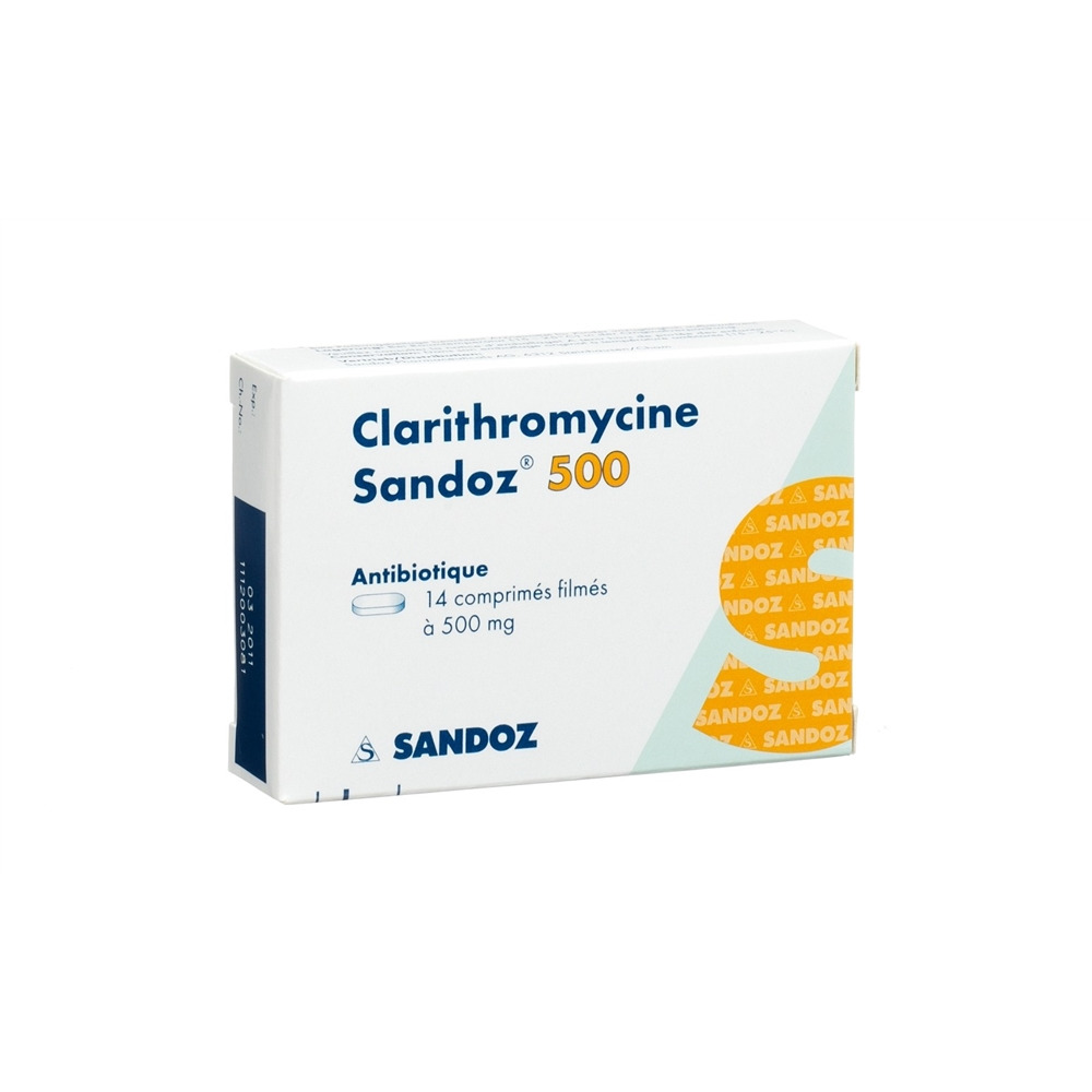 CLARITHROMYCINE Sandoz cpr pell 500 mg 14 pce