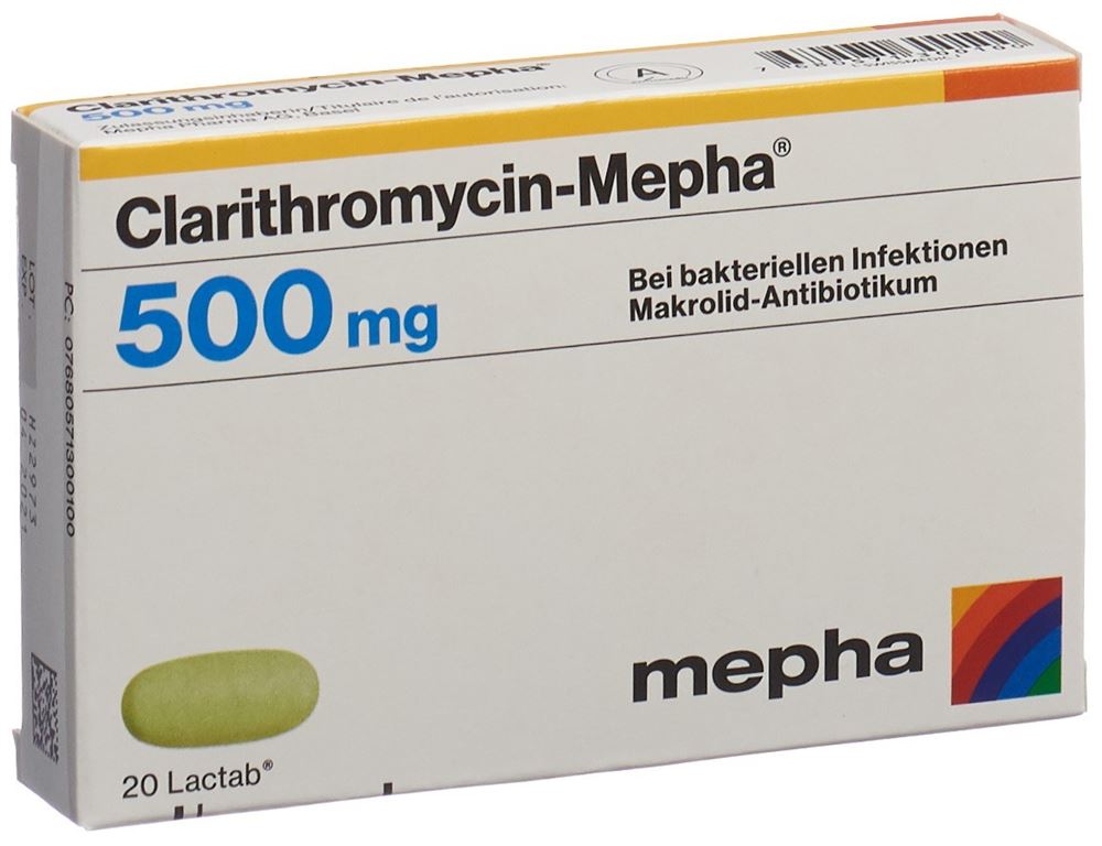 CLARITHROMYCIN Mepha Lactab 500 mg 20 pce