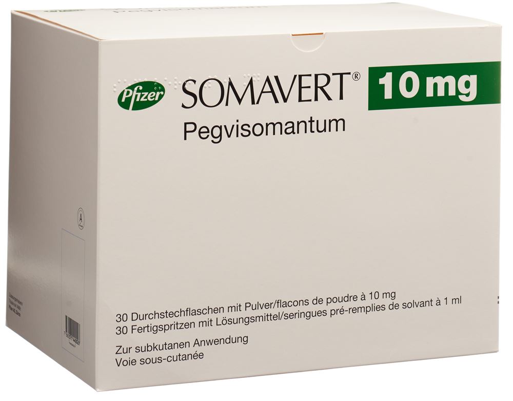 SOMAVERT subst sèche 10 mg c solv (ser pré) 30 pce