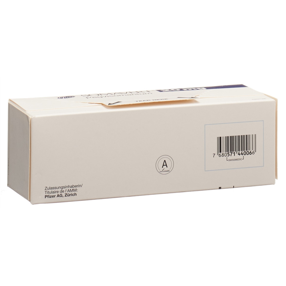 SOMAVERT subst sèche 20 mg c solv (ser pré)