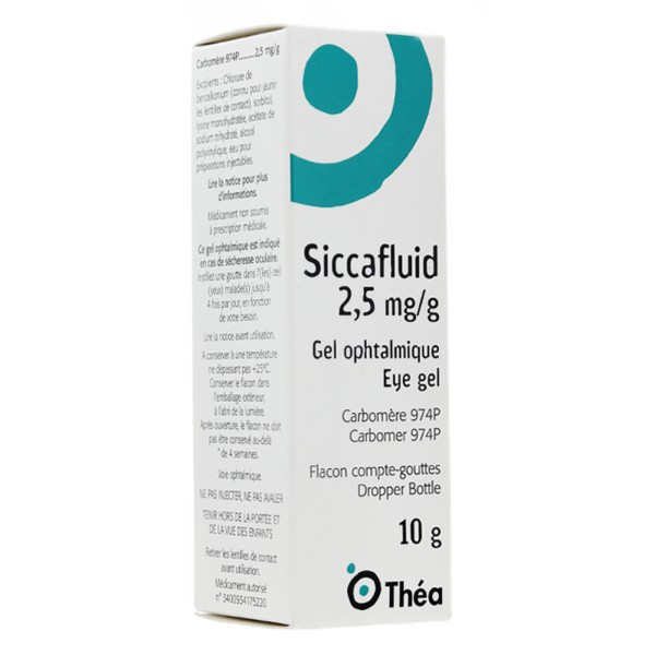 Siccafluid UD 0.25 %, gel ophtalmique