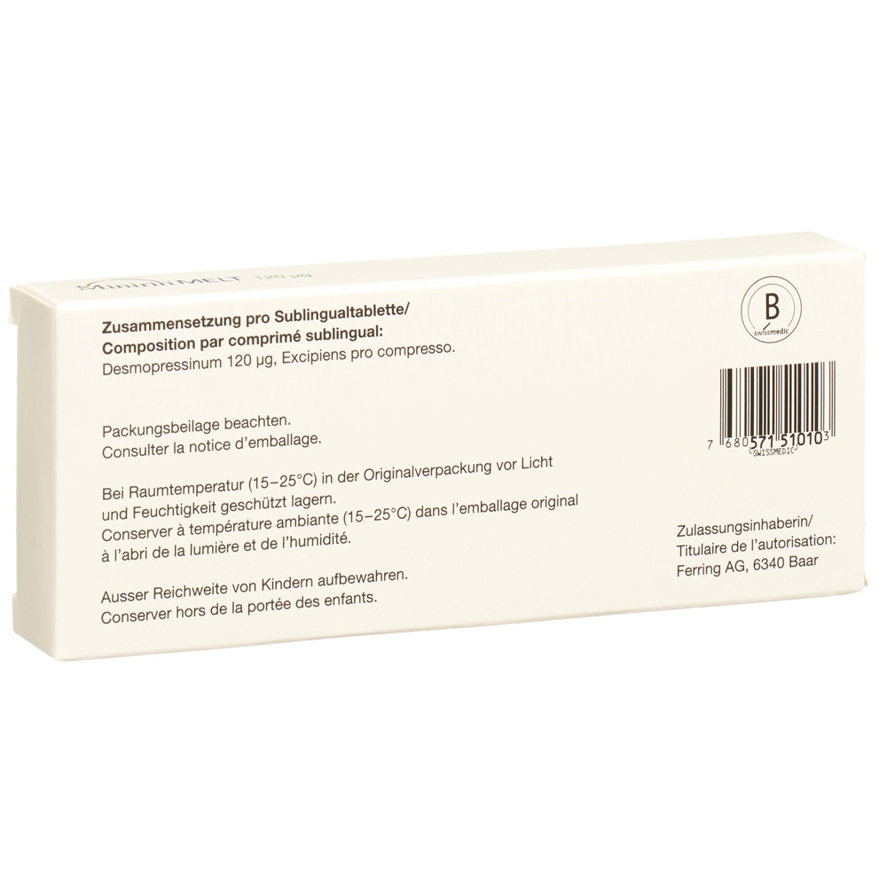MINIRIN Melt cpr subling 120 mcg 30 pce