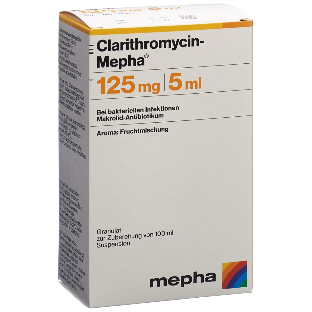 CLARITHROMYCIN Mepha gran 125 mg/5ml p susp 100 ml