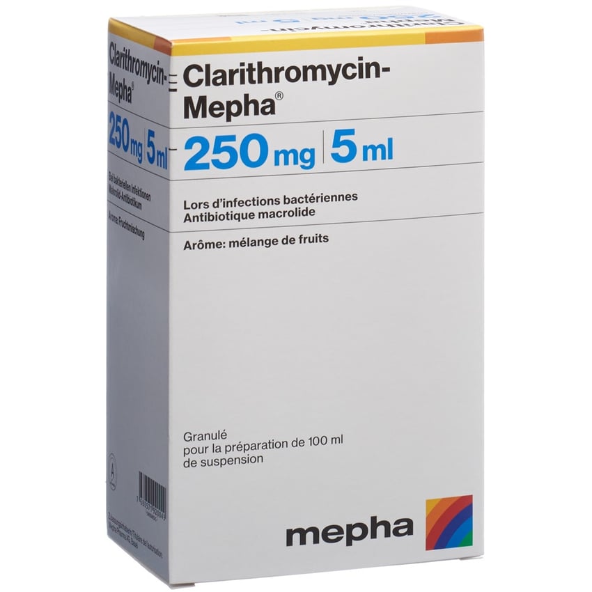 CLARITHROMYCIN Mepha gran 125 mg/5ml p susp 100 ml