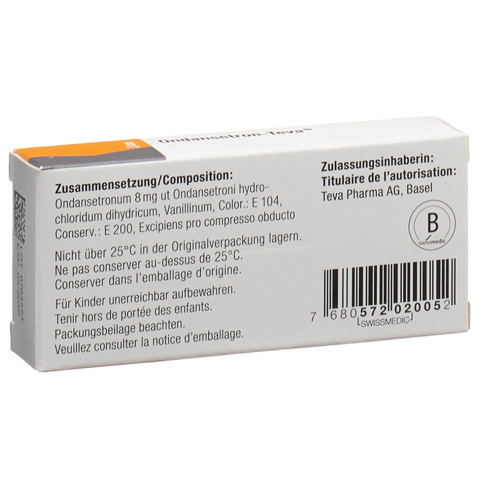 Ondansetron-Teva, 8 mg, Filmtabletten