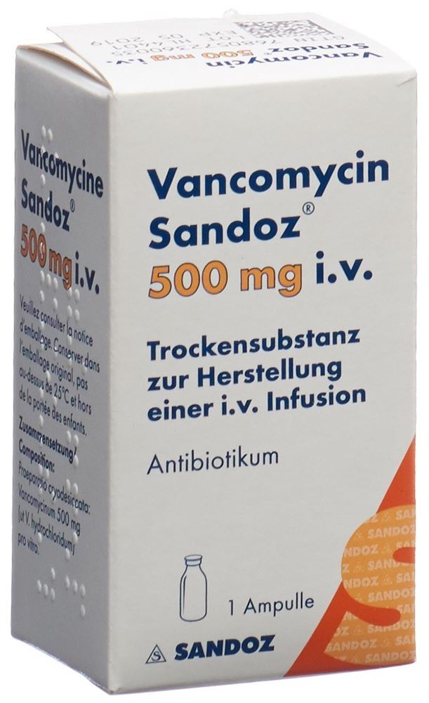 VANCOMYCINE Sandoz subst sèche 500 mg i.v. flac
