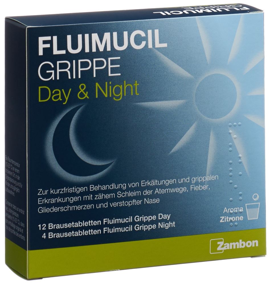 FLUIMUCIL Grippe Day Night cpr eff sach 16 pce