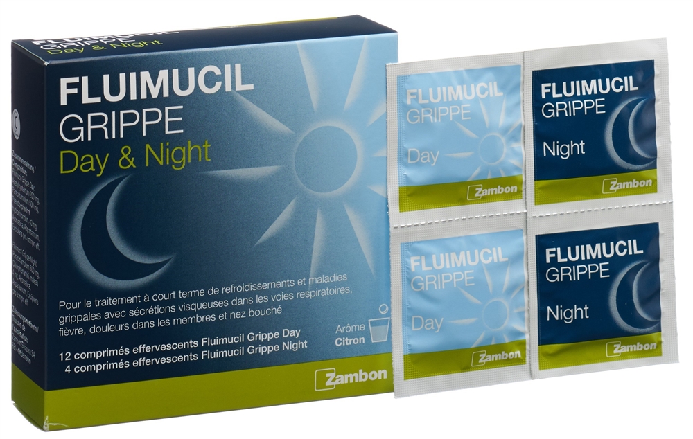 FLUIMUCIL Grippe Day Night cpr eff sach 16 pce