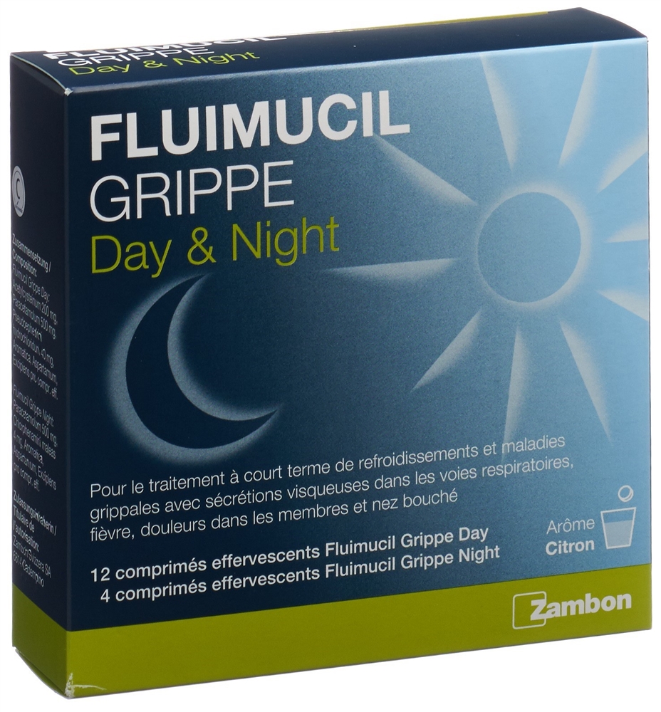 FLUIMUCIL Grippe Day Night cpr eff sach 16 pce