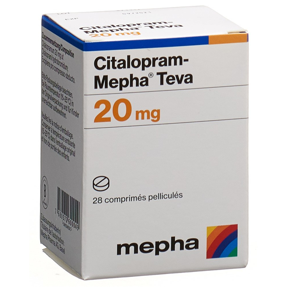 CITALOPRAM Mepha Teva cpr pell 20 mg bte 28 pce