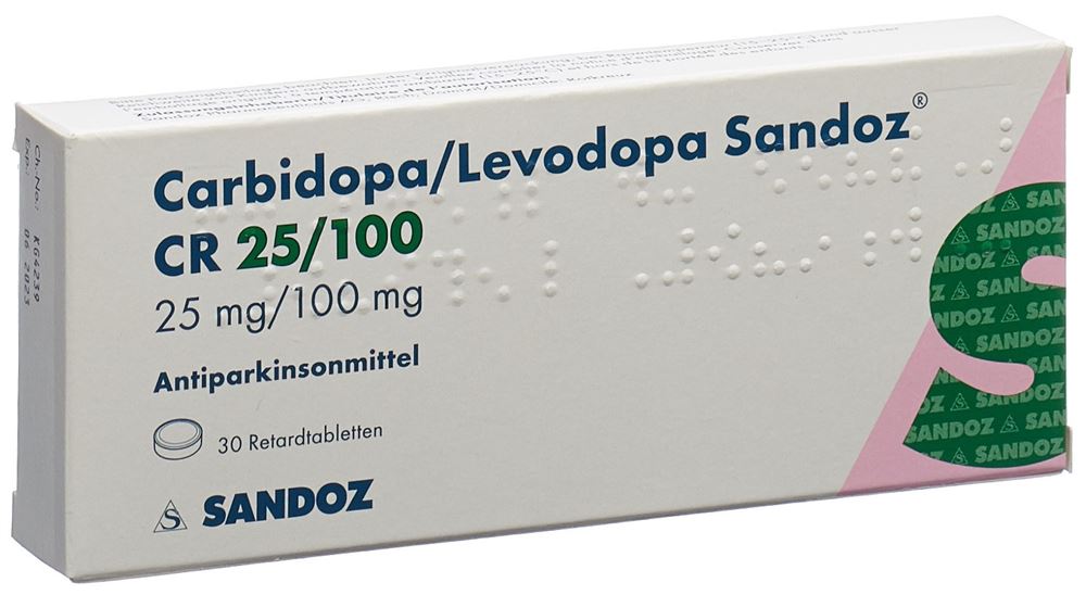 CARBIDO/LEVODO Sandoz CR cpr ret 25/100mg 30 pce