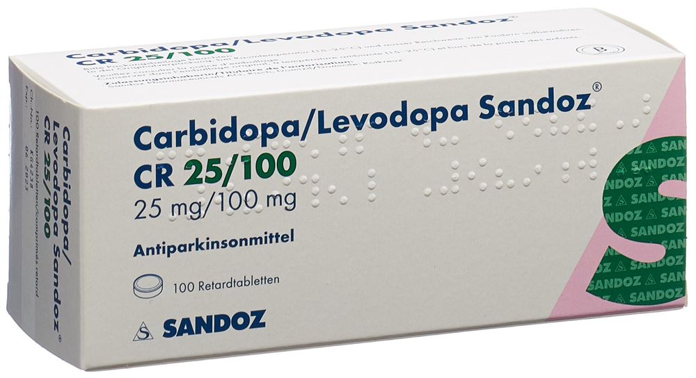 CARBIDO/LEVODO Sandoz CR cpr ret 25/100mg 100 pce