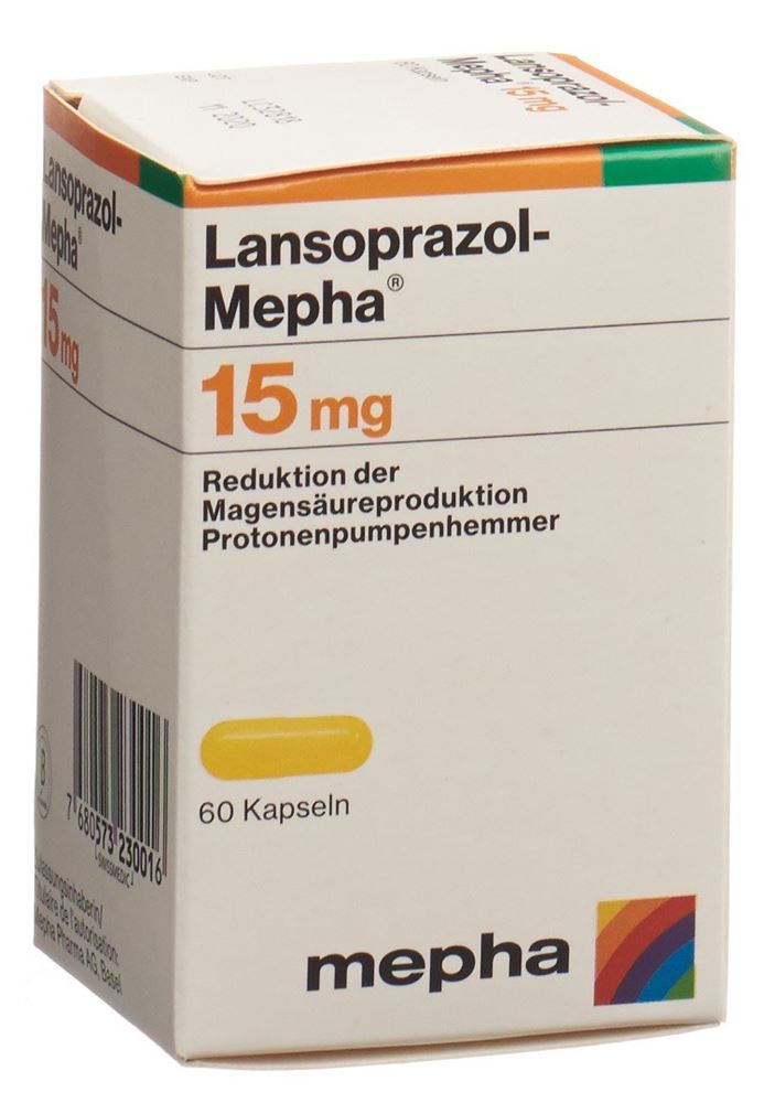 LANSOPRAZOL Mepha caps 15 mg bte 60 pce