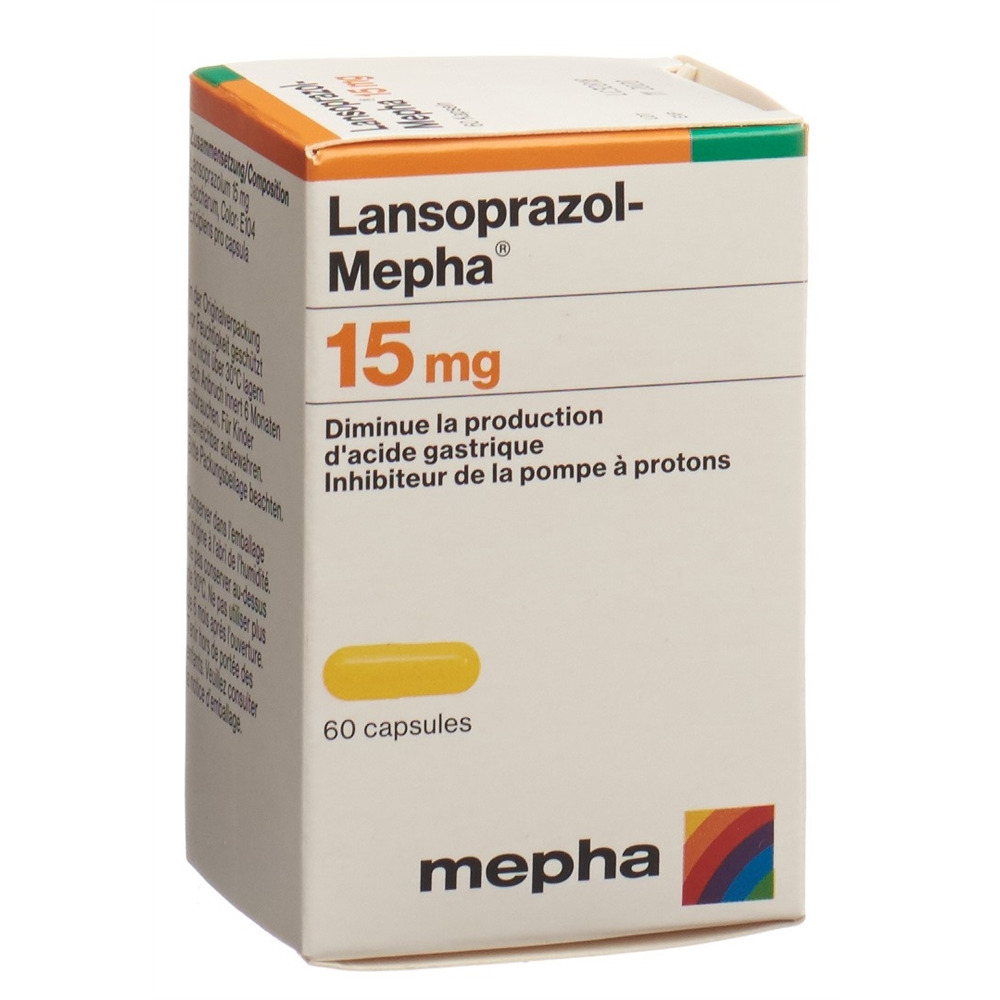 LANSOPRAZOL Mepha caps 15 mg bte 60 pce