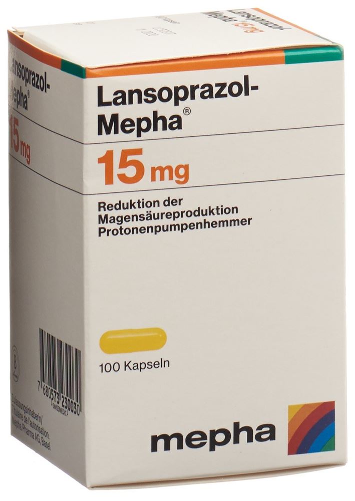 LANSOPRAZOL Mepha caps 15 mg bte 100 pce
