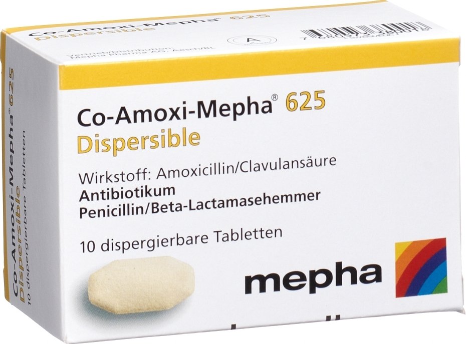 Co-Amoxi-Mepha 625 Dispersible, dispergierbare Tabletten