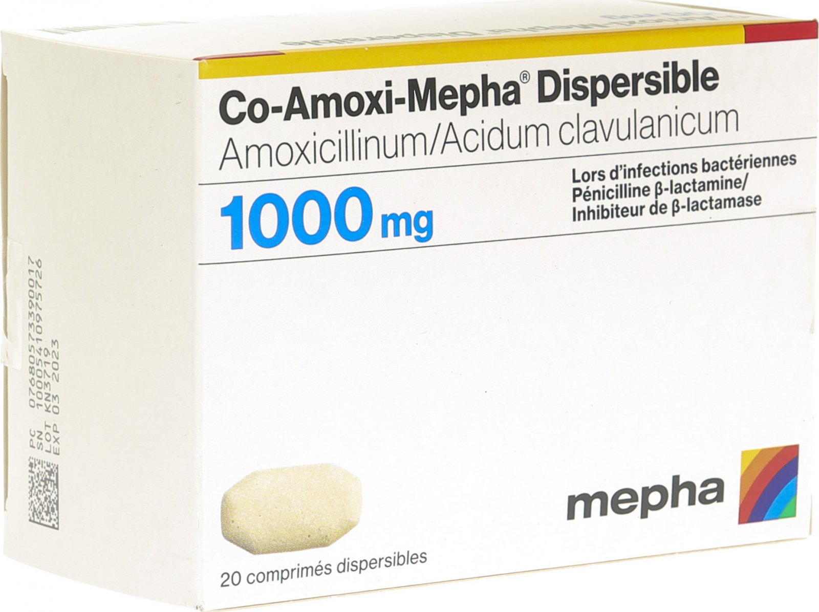 Co-Amoxi-Mepha 1000 Dispersible, dispergierbare Tabletten