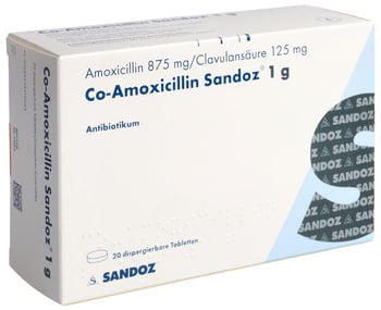 Co-Amoxicillin Sandoz 1g, dispergierbare Tabletten