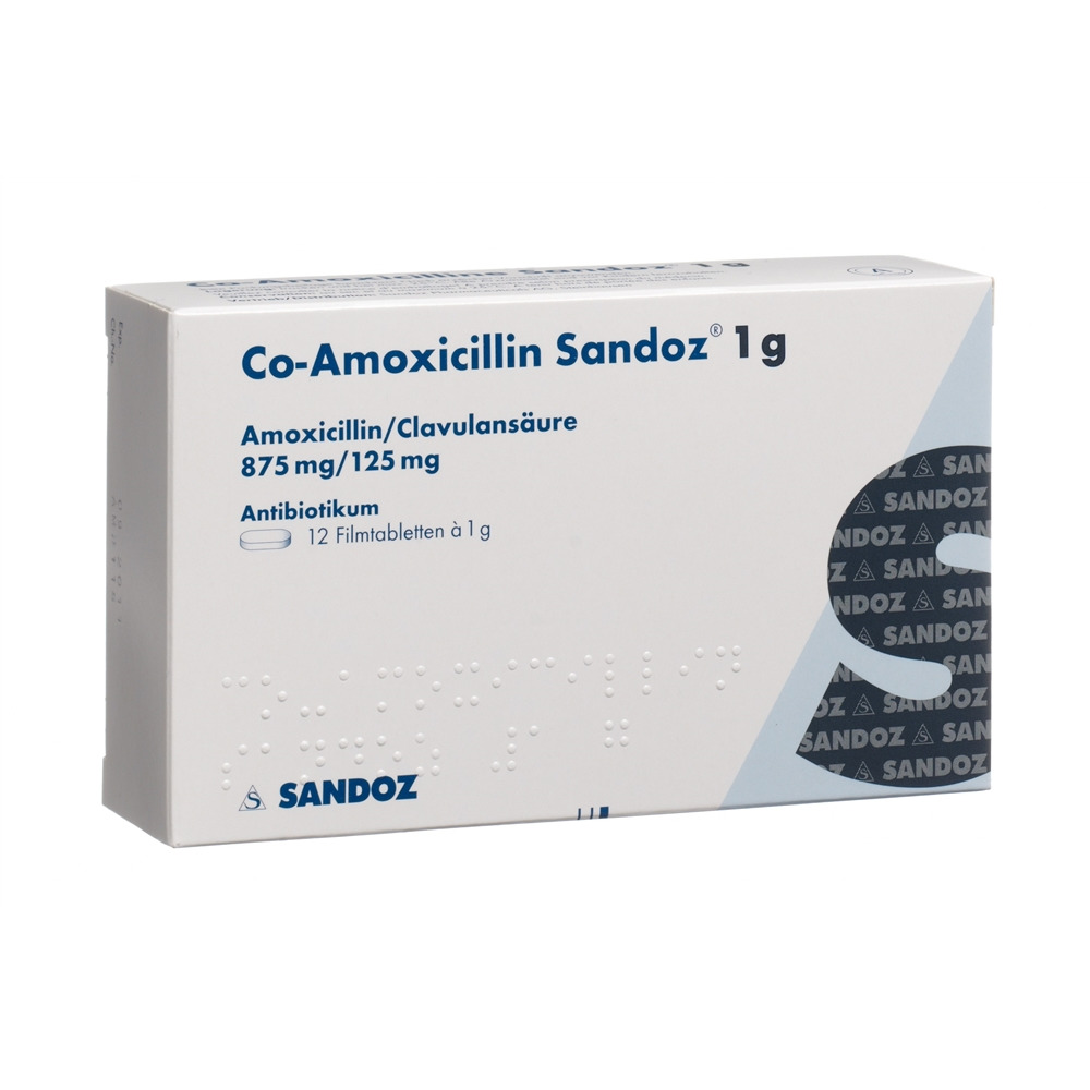 Co-Amoxicillin Sandoz 1g, dispergierbare Tabletten