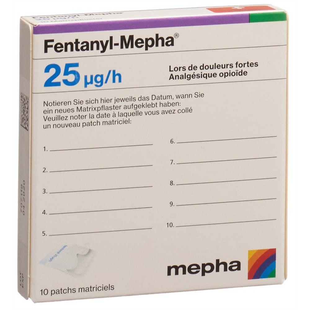 FENTANYL Mepha patch mat 25 mcg/h 10 pce