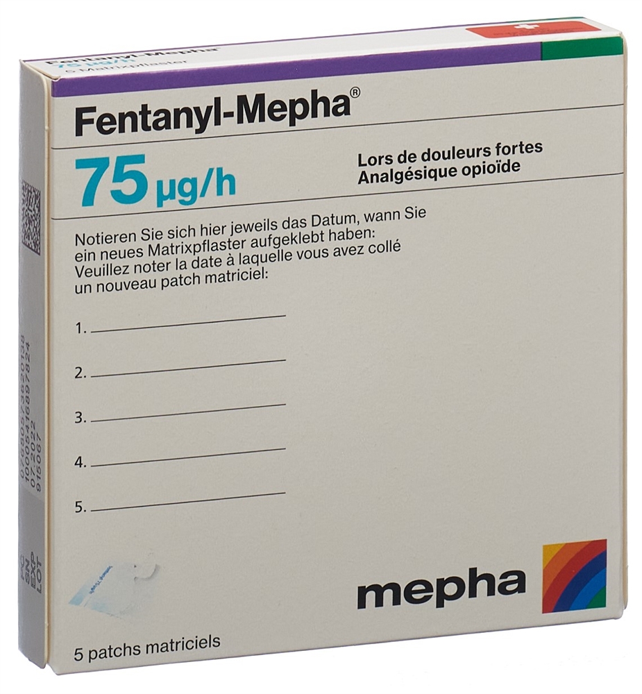 FENTANYL Mepha patch mat 75 mcg/h 5 pce