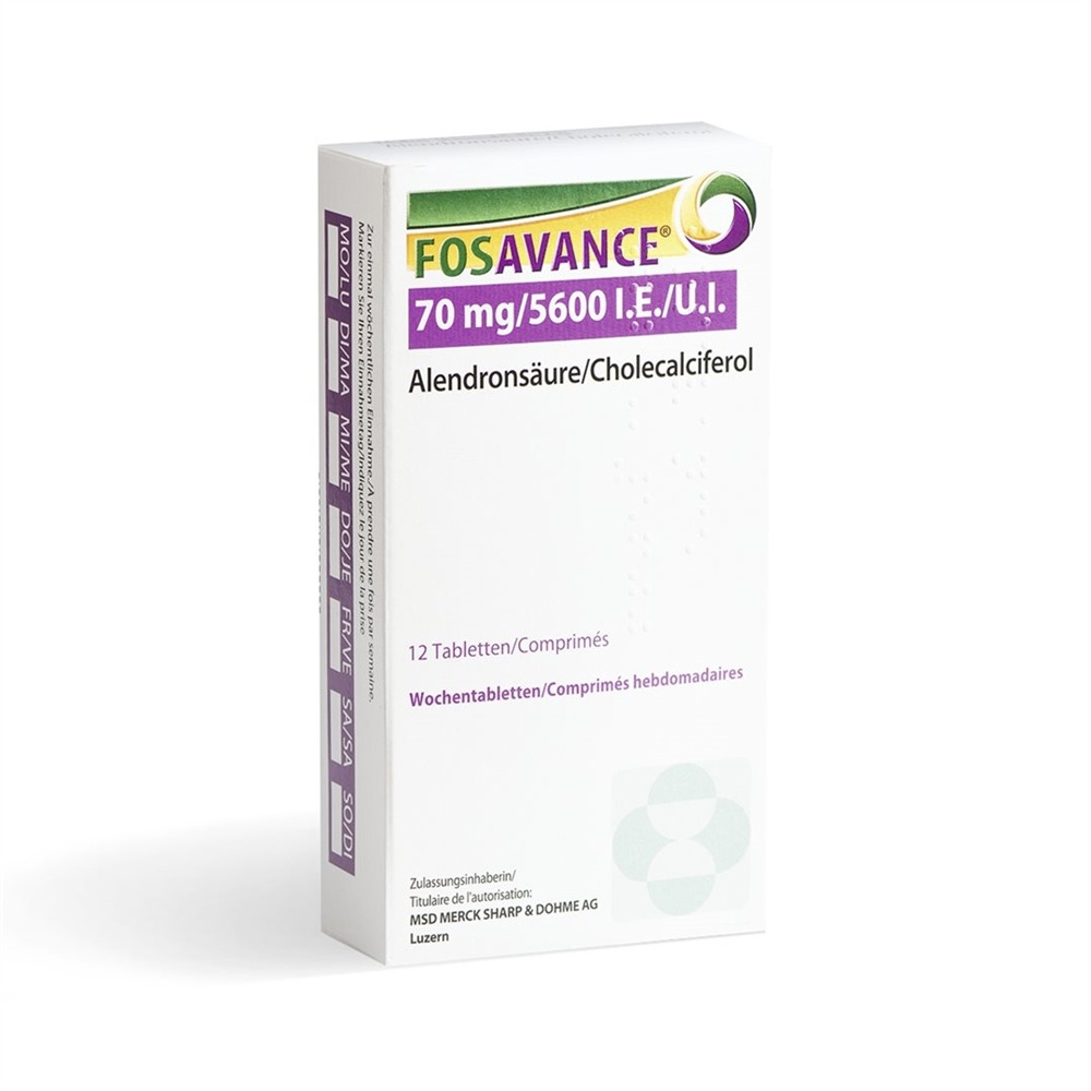 FOSAVANCE comprimés hebdomadaires 70/5600 12 pce