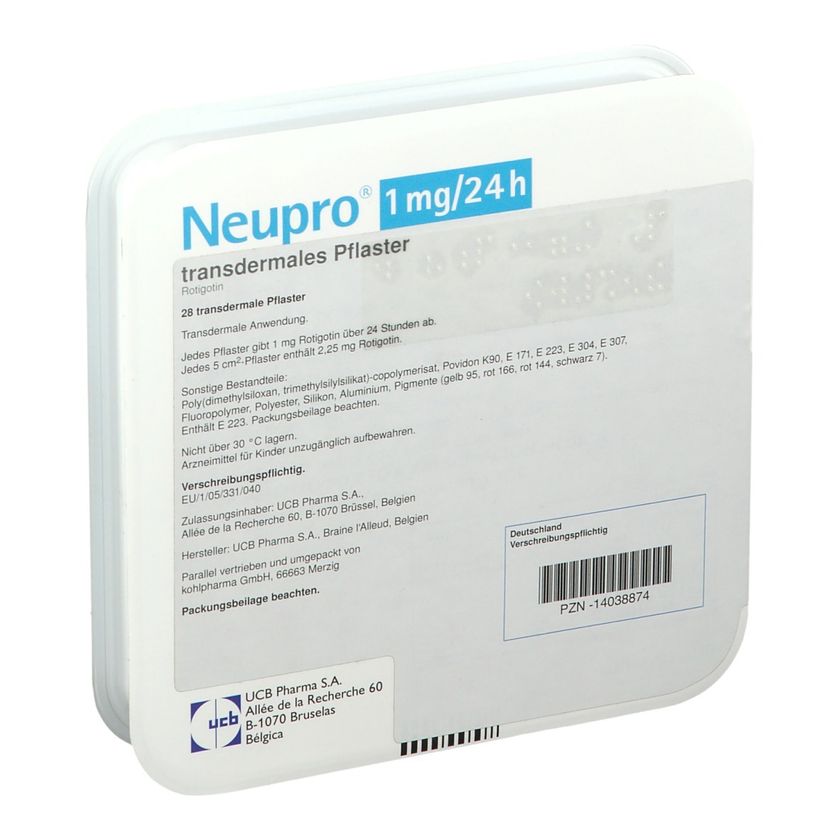 Neupro 1 mg/24h, dispositif transdermique