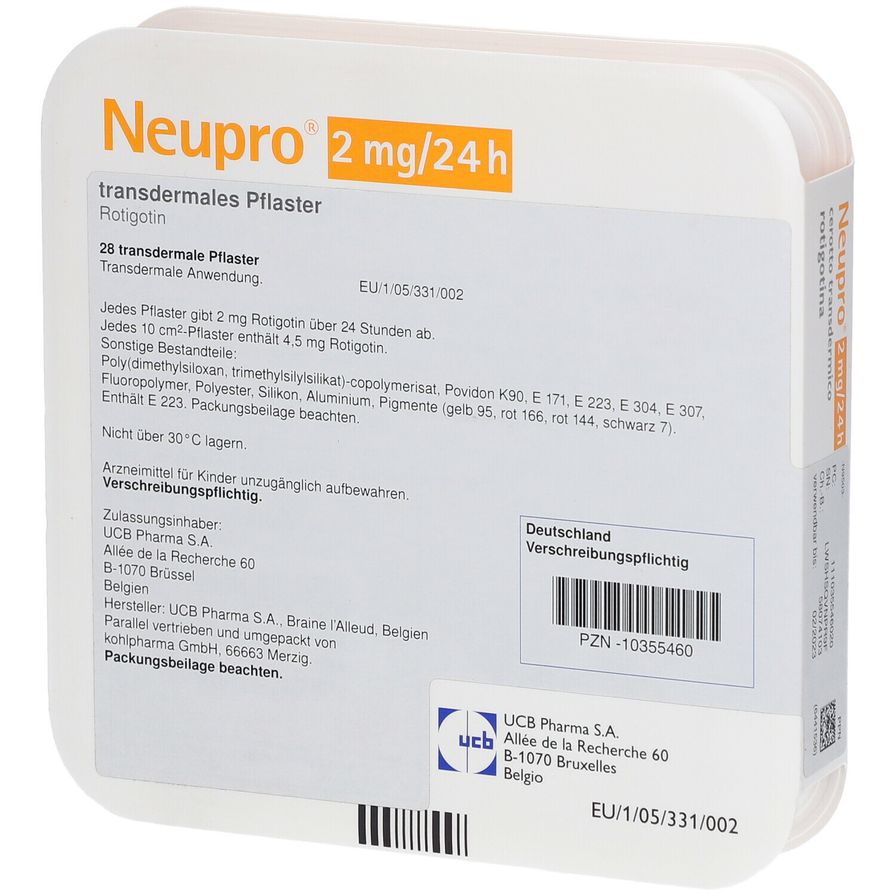 Neupro 2 mg/24h, dispositif transdermique