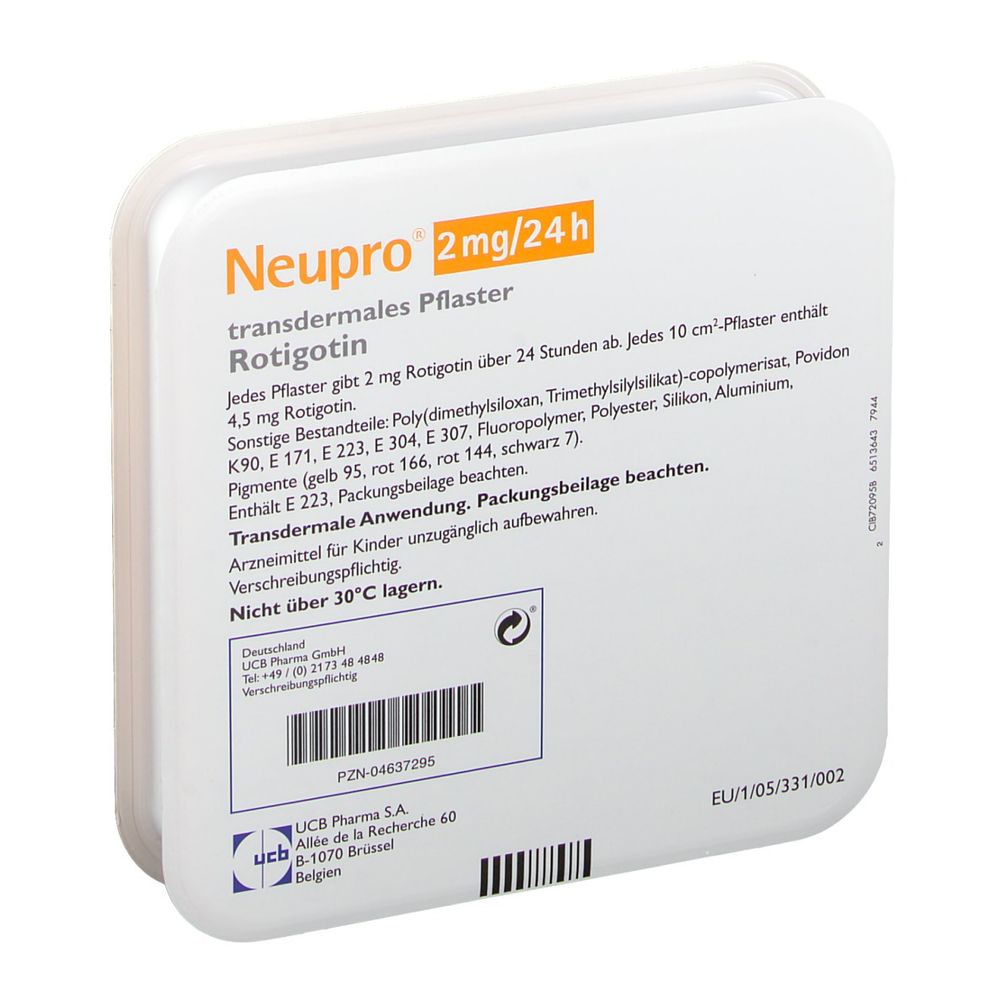 Neupro 2 mg/24h, dispositif transdermique