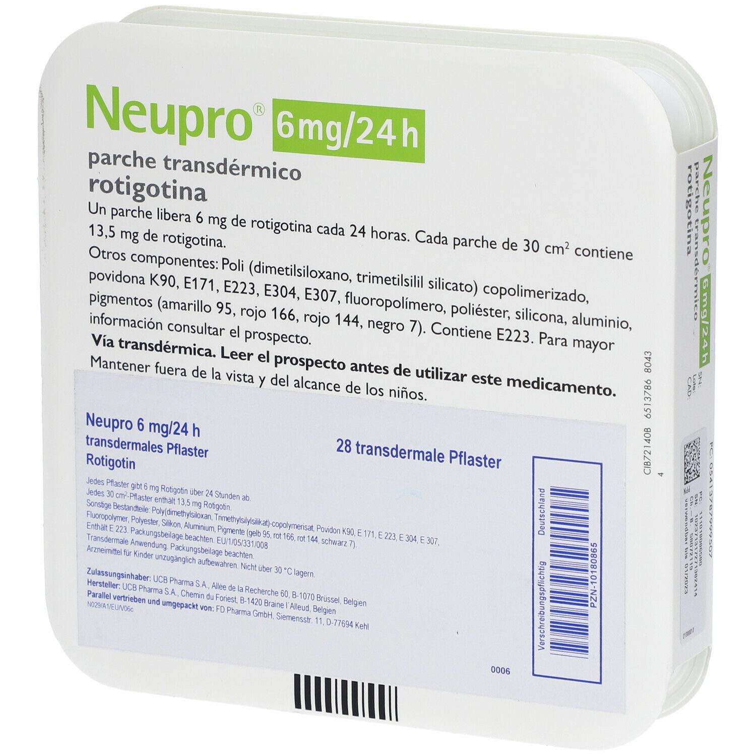 Neupro 6 mg/24h, dispositif transdermique