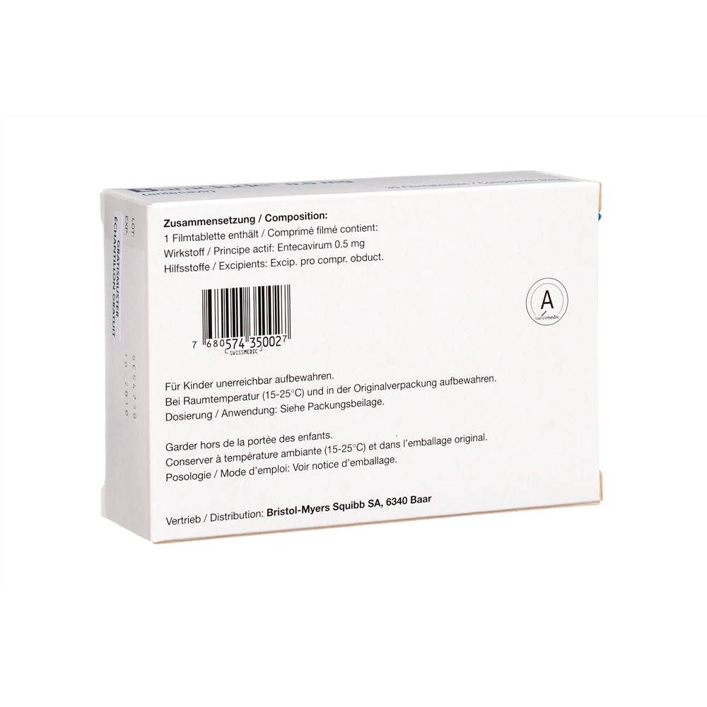 BARACLUDE cpr pell 0.5 mg 30 pce