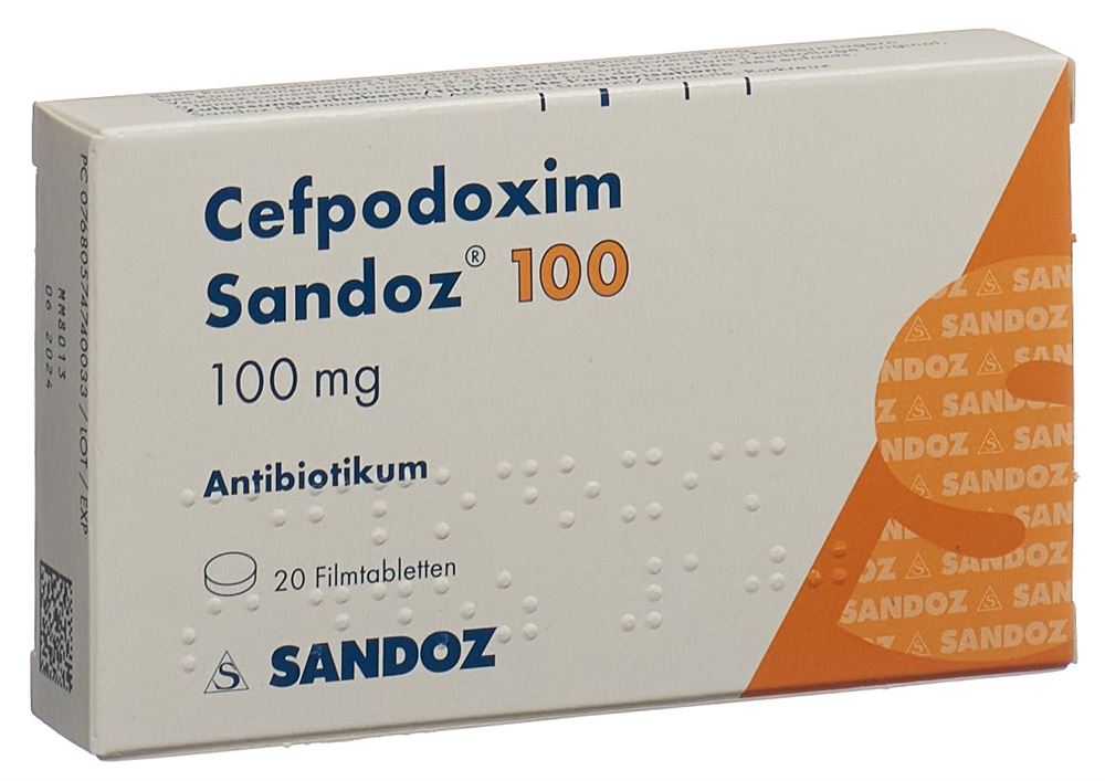 CEFPODOXIME Sandoz cpr pell 100 mg 20 pce
