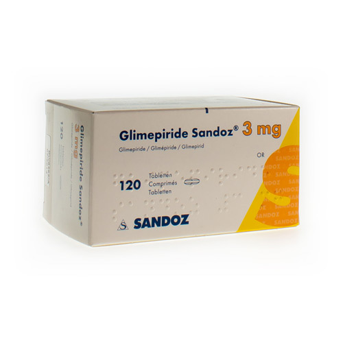 Glimépiride Sandoz, cpr 3 mg , 120 pce