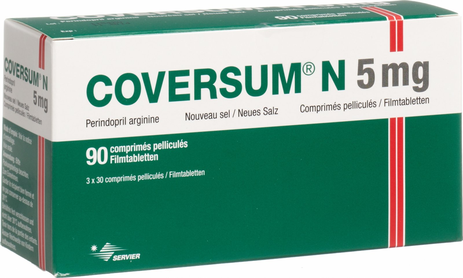 Coversum N 5 mg, comprimés pelliculés