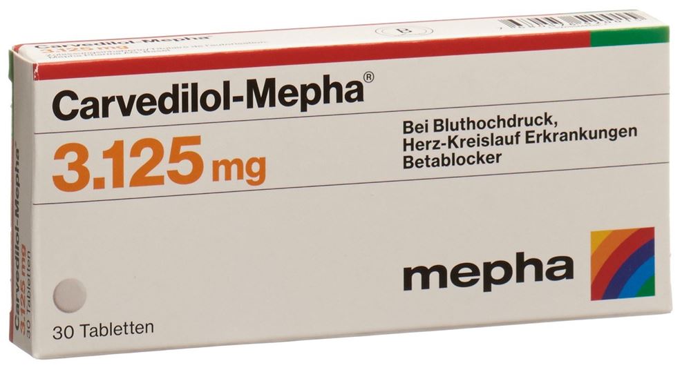 CARVEDILOL Mepha cpr 3.125 mg 30 pce