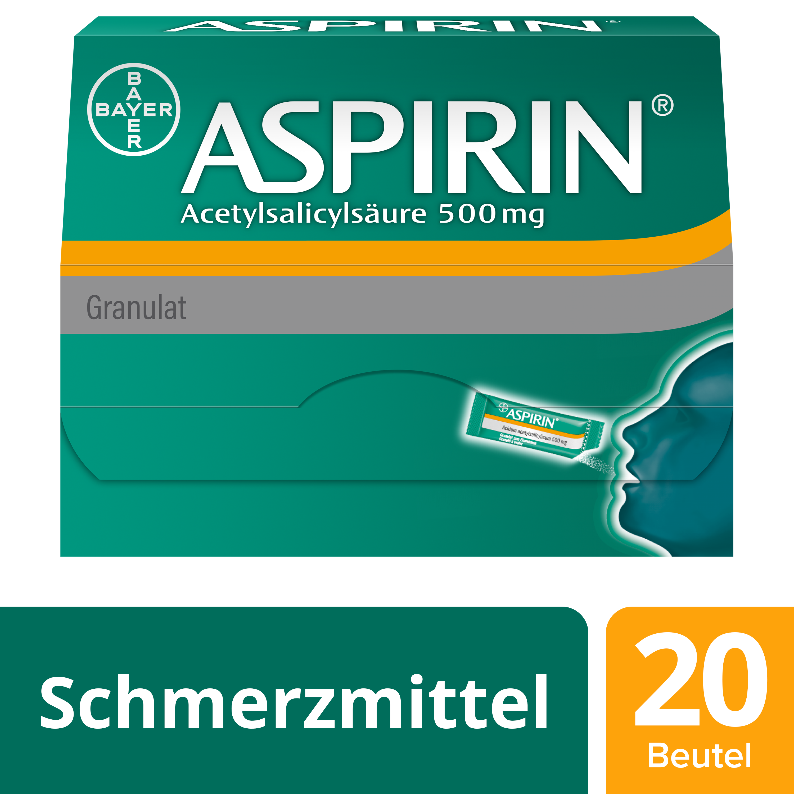 ASPIRINE gran 500 mg sach 20 pce