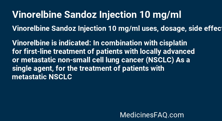 VINORELBINE Sandoz 10 mg/ml 10 flac 1 ml