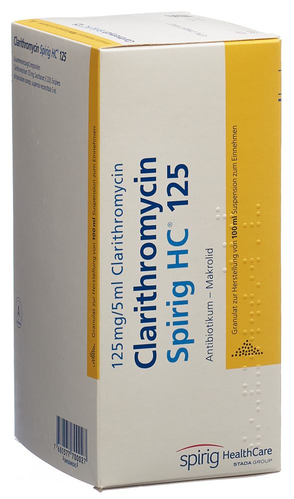 CLARITHROMYCINE Spirig HC susp 125mg/5ml 100 ml