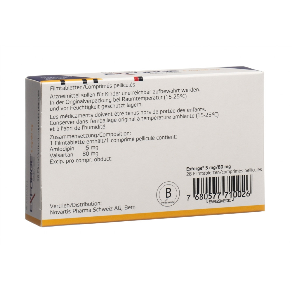 EXFORGE cpr pell 5mg/80mg 28 pce