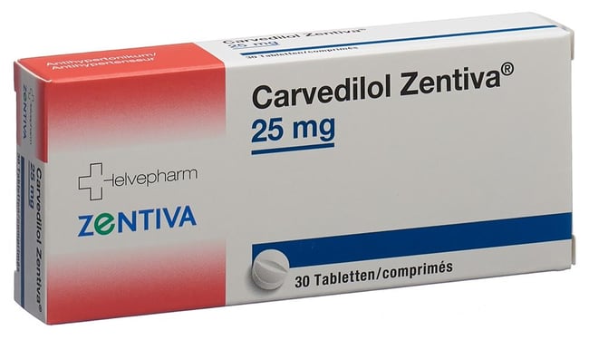 Carvedilol Zentiva 25 mg, Tabletten