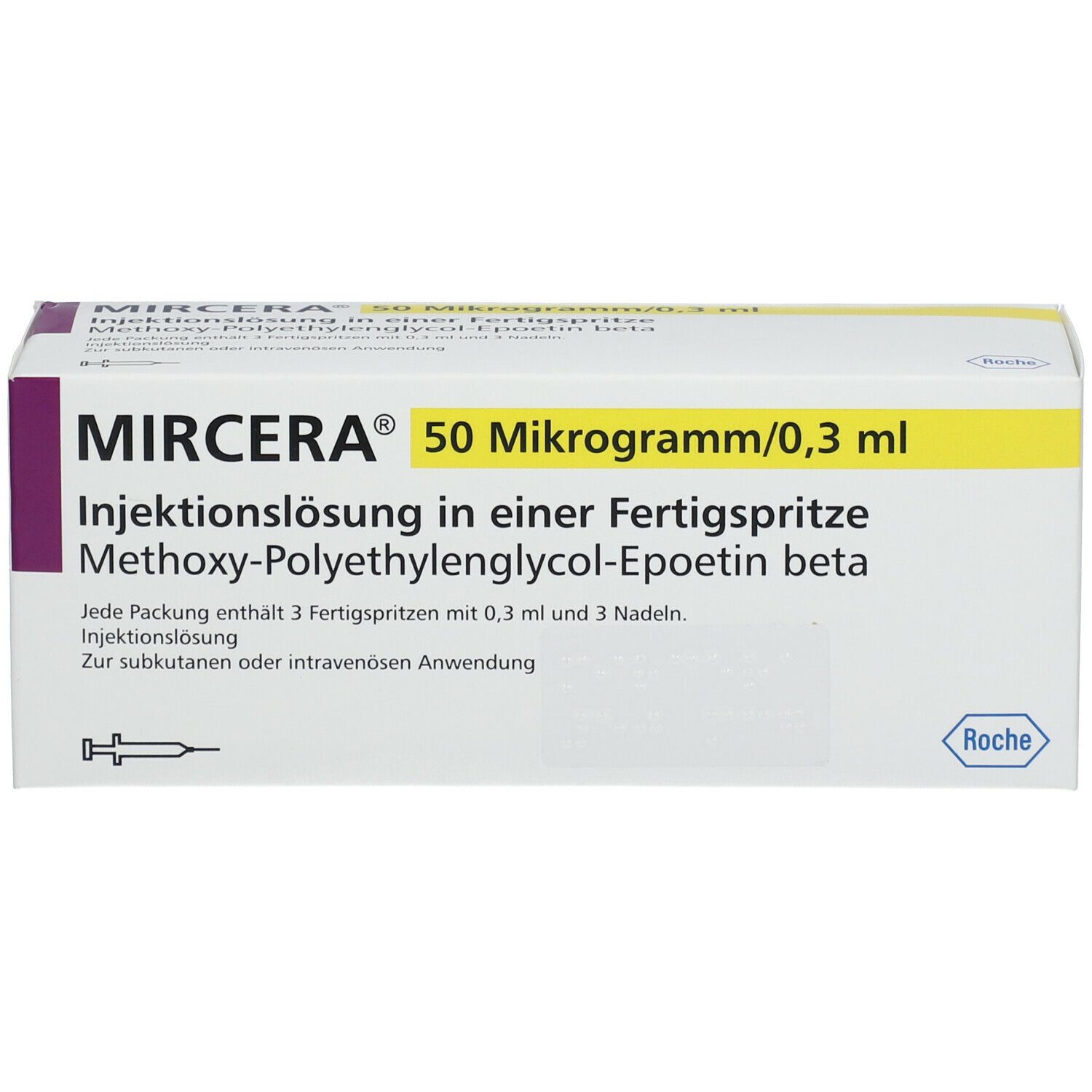 Mircera 50 ug / 0.3 ml, Injektionslösung in einer Fertigspritze
