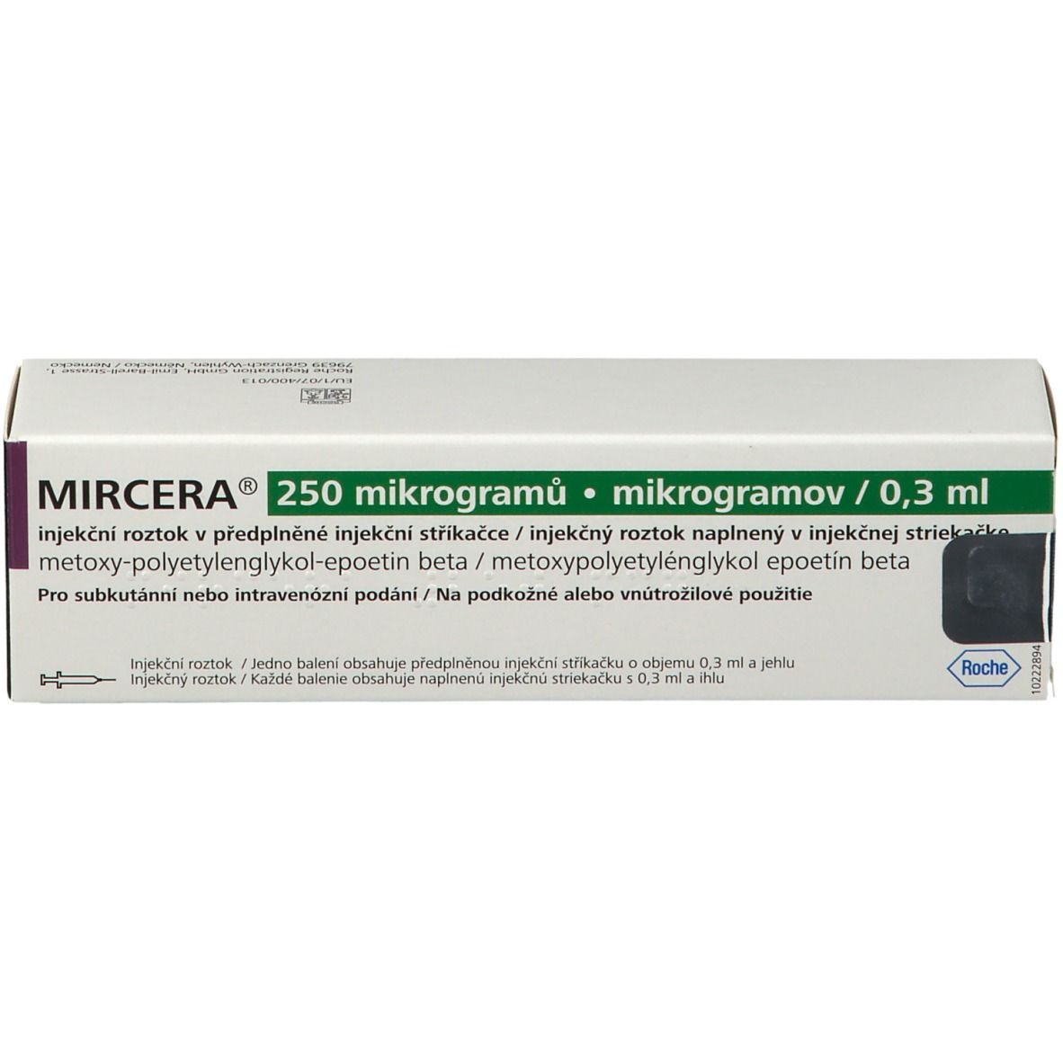 Mircera 250 ug / 0.3 ml, Injektionslösung in einer Fertigspritze
