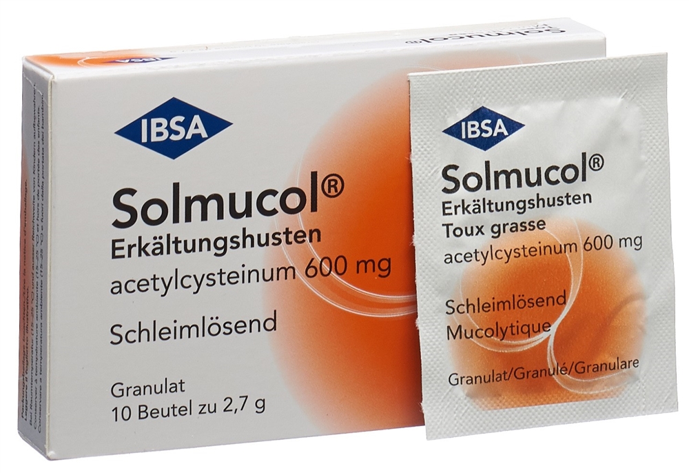 SOLMUCOL toux grasse gran 600 mg sach 10 pce