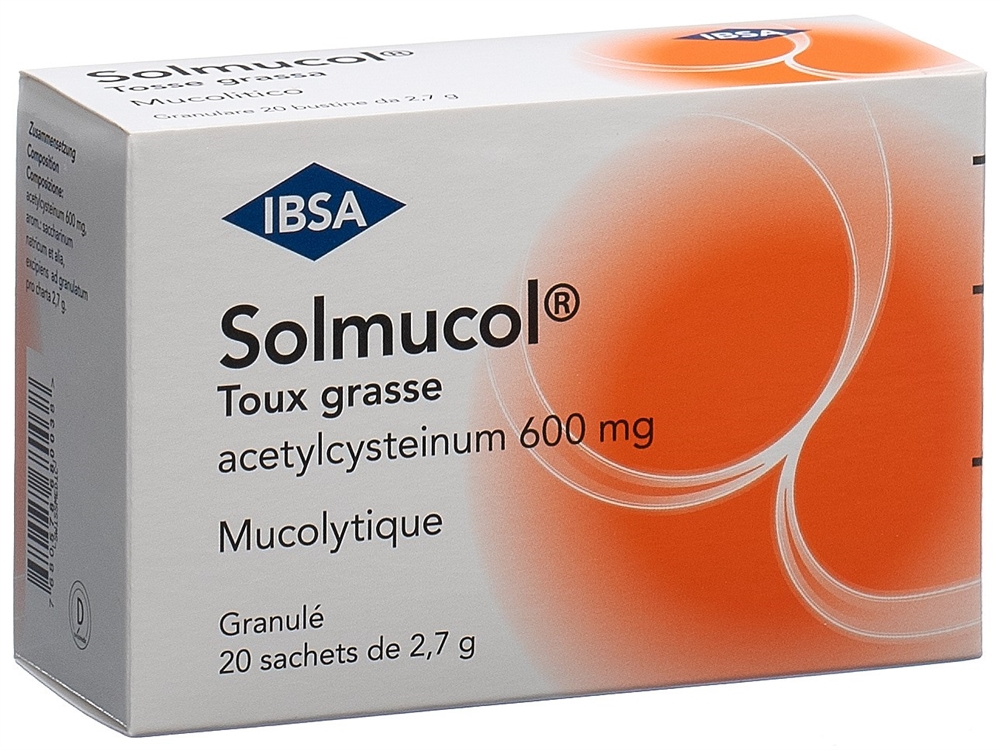 SOLMUCOL toux grasse gran 600 mg sach 20 pce