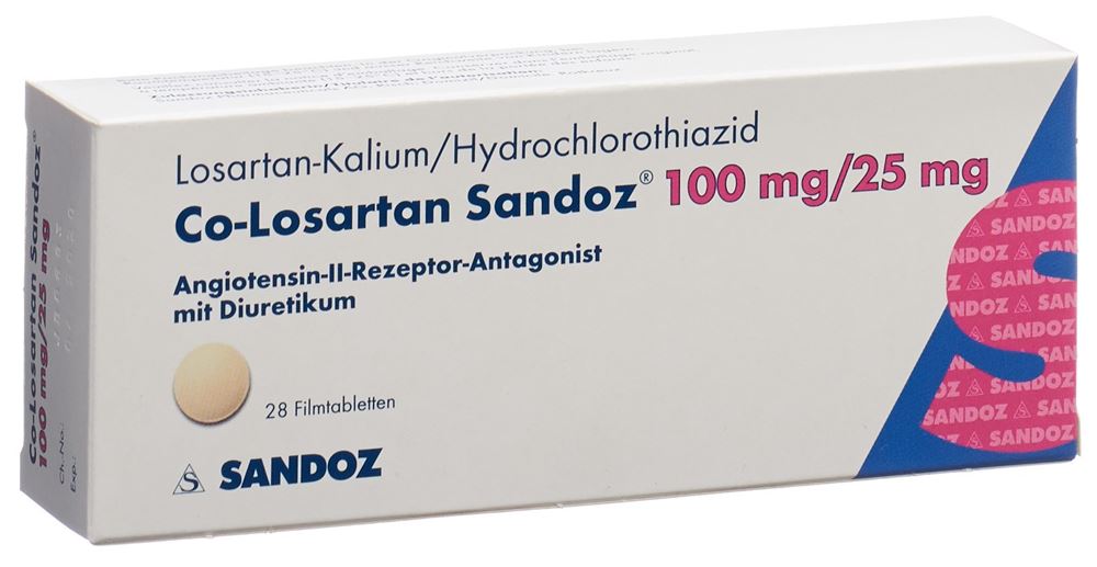 CO-LOSARTAN Sandoz cpr pell 100/25mg 28 pce