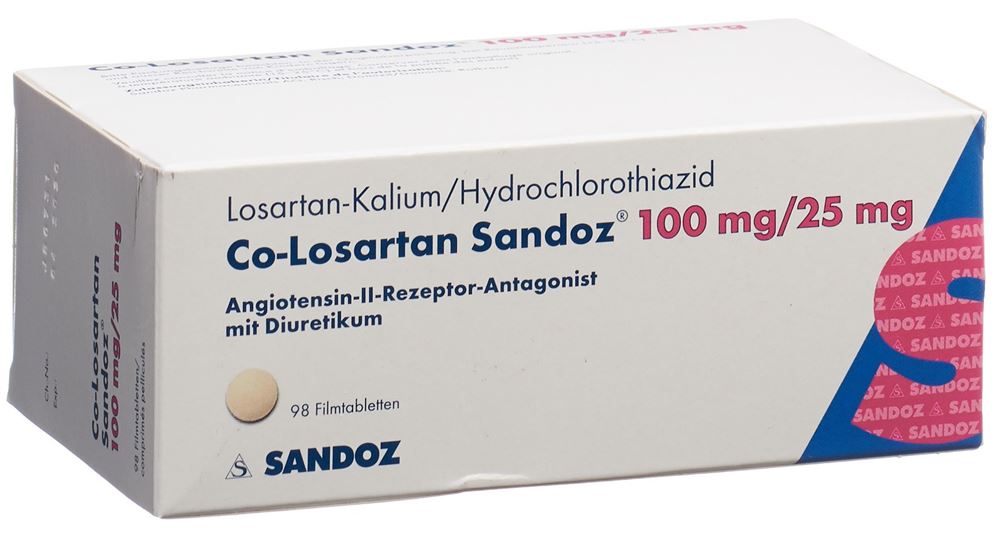 CO-LOSARTAN Sandoz cpr pell 100/25mg 98 pce