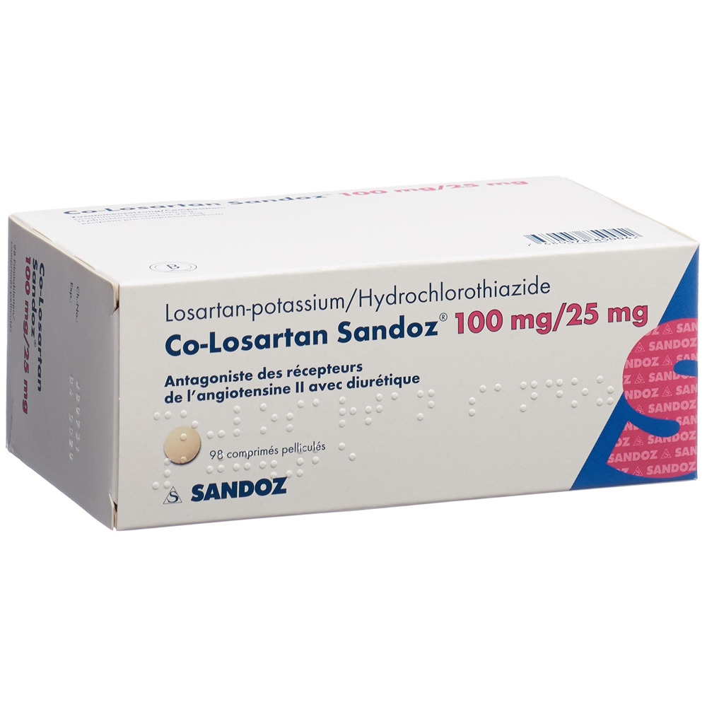 CO-LOSARTAN Sandoz cpr pell 100/25mg 98 pce