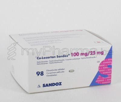 CO-LOSARTAN Sandoz cpr pell 100/25mg 98 pce