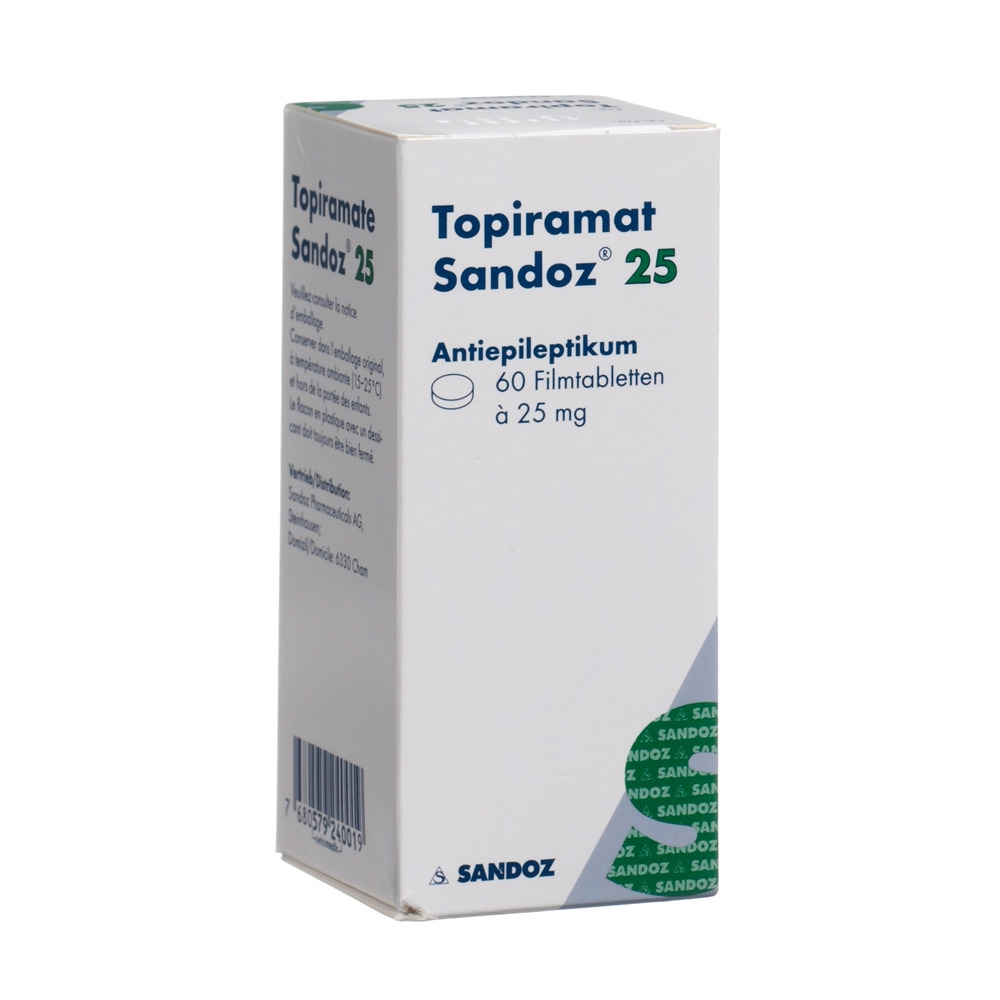 TOPIRAMATE Sandoz cpr pell 25 mg bte 60 pce